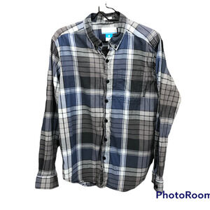 Columbia Men's Cooper Lake Regular Fit Plaid Button Down Shirt Size SM Gray Blue